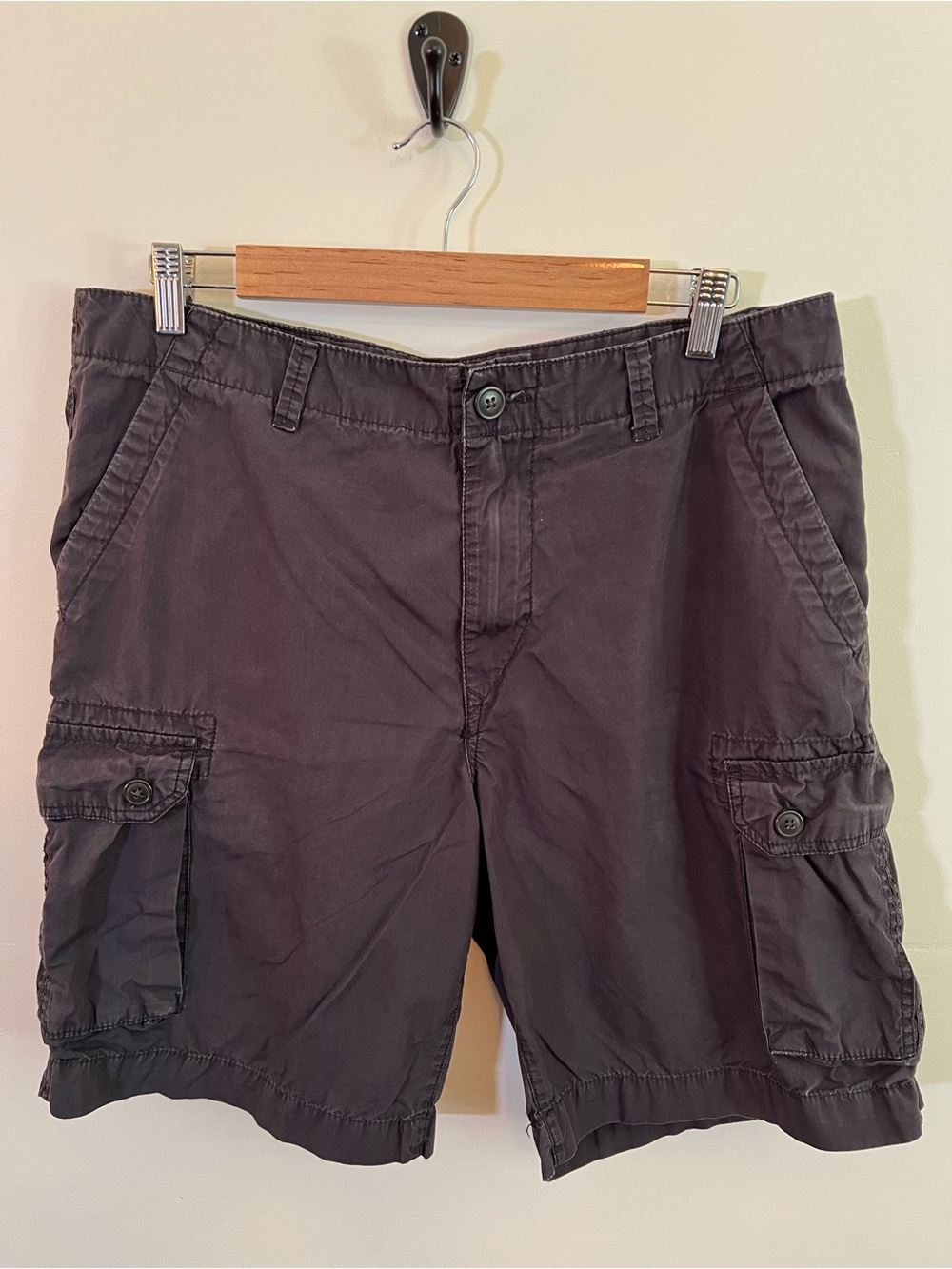 Arizona Jean Co Mens Cargo Shorts Size 34 Gray 100% Cotton Multi Pocket